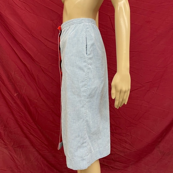 Vintage 70’s Talbott Engineer stripe button front Midi skirt Size 8 - Picture 3 of 8